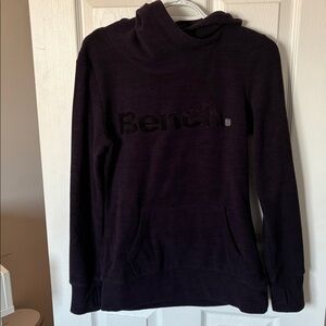 EUC Bench Dark Purple Fleece Pullover Hoodie, Size Small